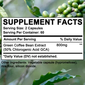 Natural Green Coffee Bean Extract Capsules - Supports Cardiovascular Health, Mood Wellness, Weight Management, Antioxidant