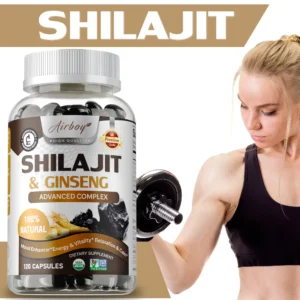 Shilajit & Ginseng Supplement - Provides Energy and Endurance, Improve Mental Clarity,Enhances Brain & Memory - 120 Capsules