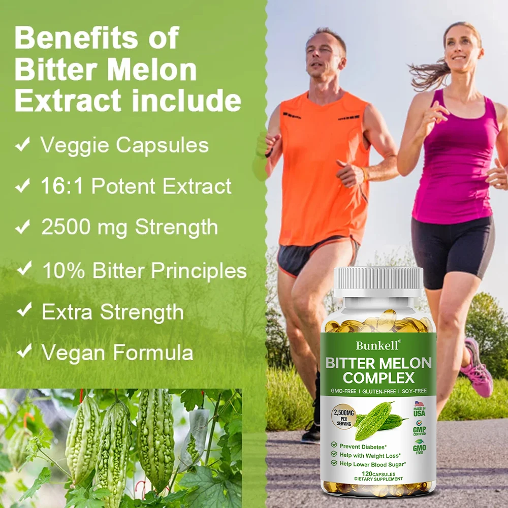 Organic Bitter Melon Extract Capsules - Supports Weight Management and Blood Sugar Balance Detoxification Skin Beauty - Image 3