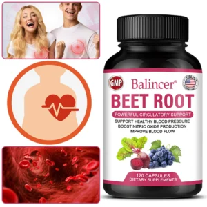 Organic Beetroot Capsules with Black Pepper for Circulation