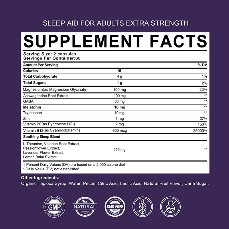 Melatonin 10mg with L-Theanine & Ashwagandha Sleep Support - Image 2