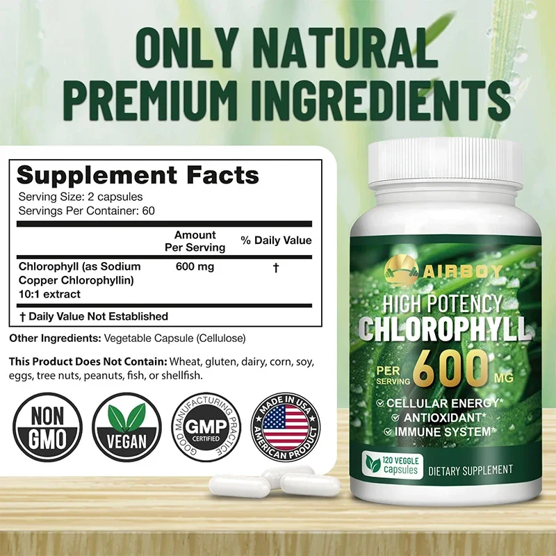 Xemenry 600mg Chlorophyll Capsules for Energy & Immunity - Image 2